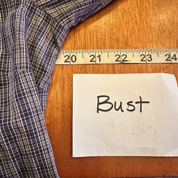 Old Navy Vintage 2001 Long sleeve Button Down Western Pearl buttons blue plaid L - Picture 3 of 7